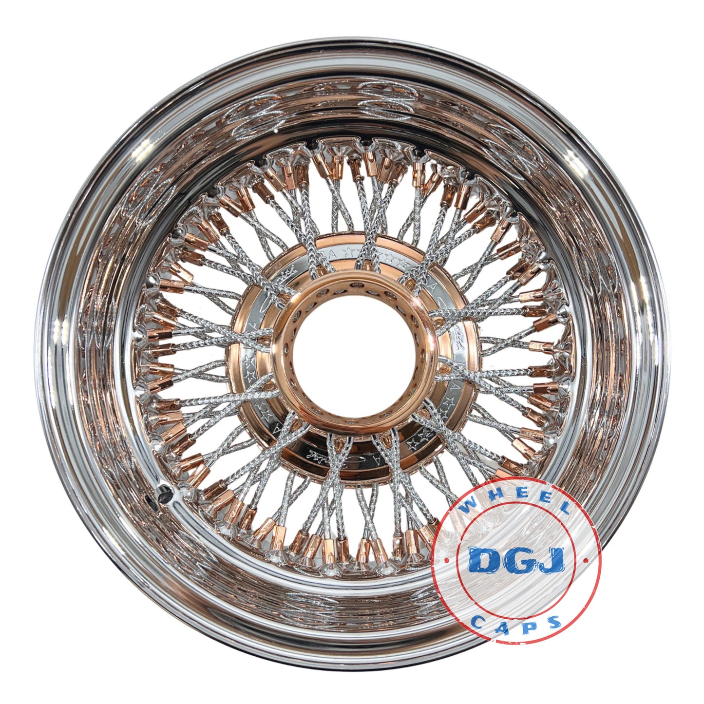 Zenith (2) 13x5.5 (2) 13x7 Rev 72 Cross Rose Gold+Dmd Spoke Lowrider Wire Wheels