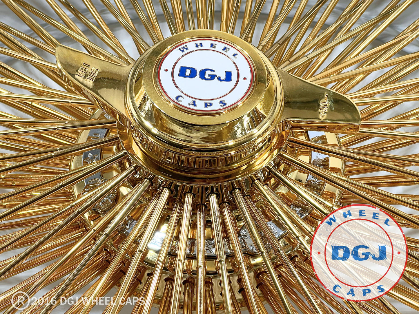 DGJ WHEELS 22x8 Standard 150 Spokes Gold Spokes & Hub Lowrider Wire Wheel Rims