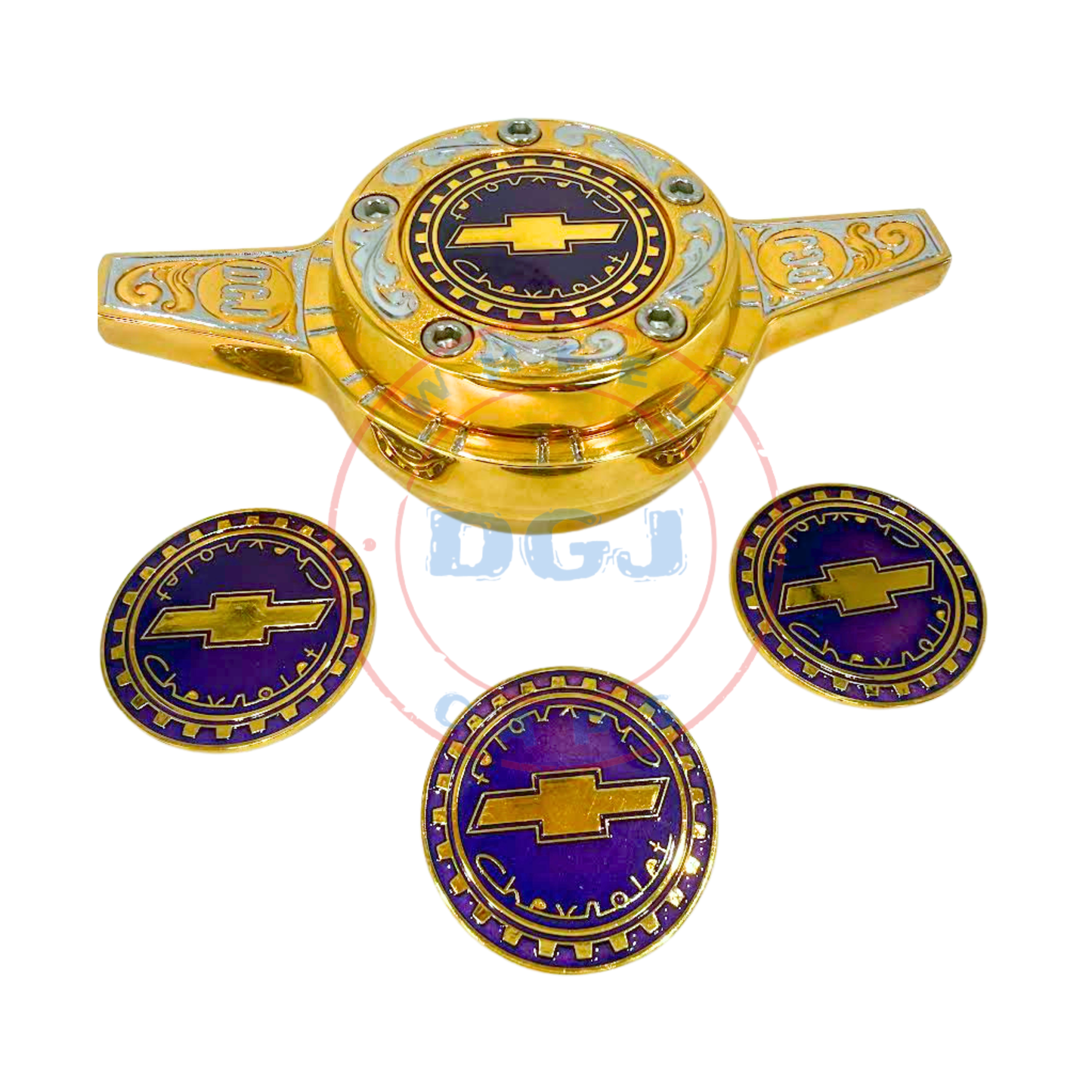 Bowtie Gold Lowrider Wire Wheel Metal Chips Emblems Size 2.25