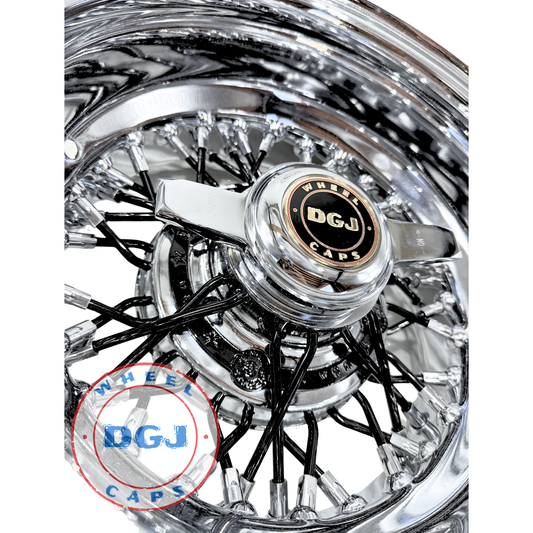 DGJ 13x7 Rev 42 Spokes CL with Black Spokes & Hub Ring Lowrider Wire Wheel Rims