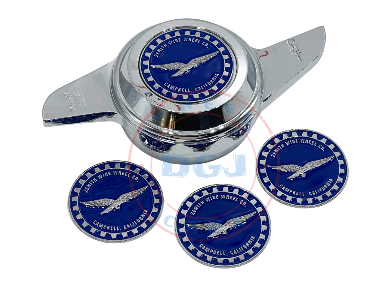 Zenith Eagle Chrome Lowrider Wire Wheel Metal Chips Emblems Size 2.25