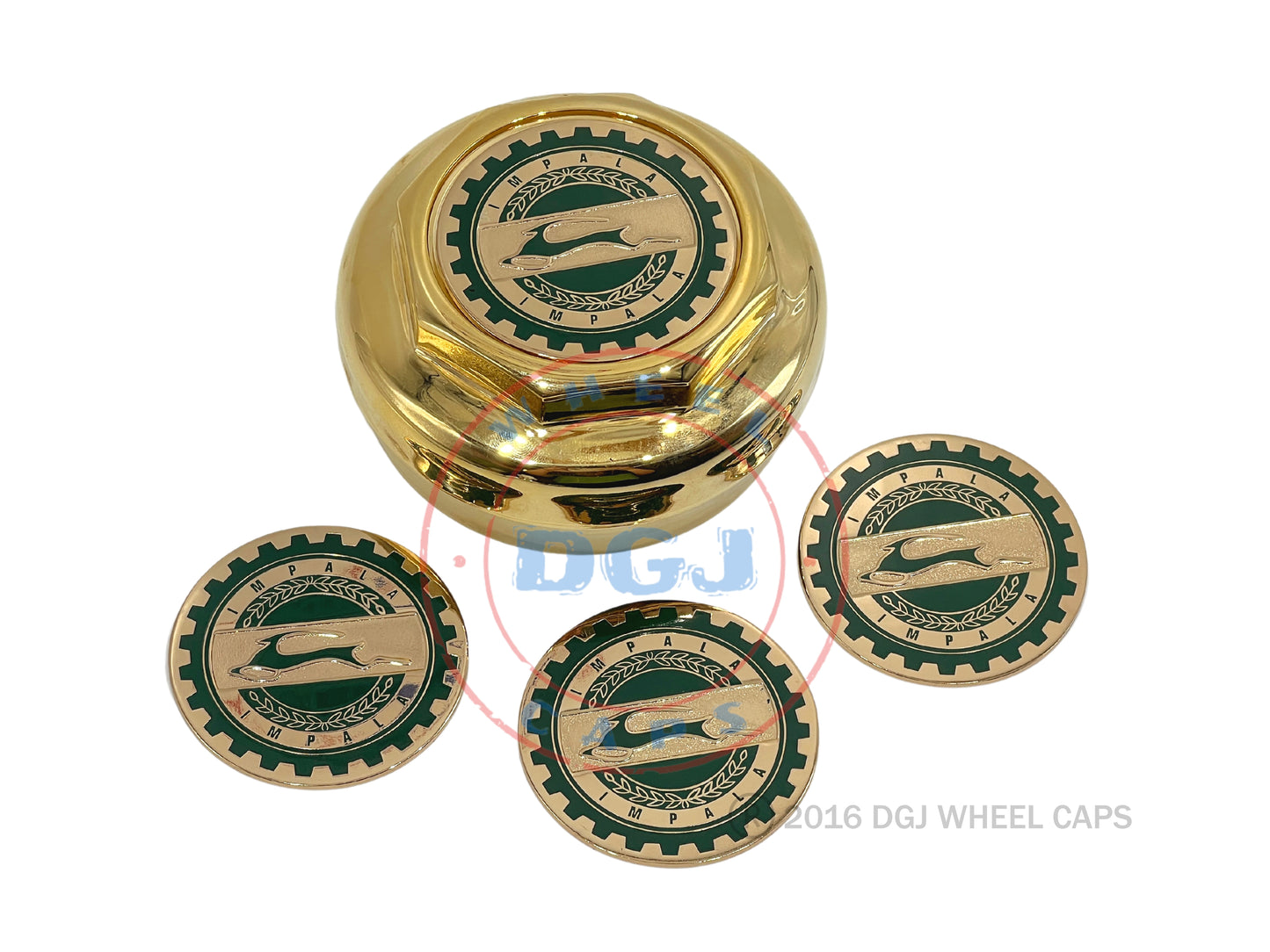 Impala Gold Lowrider Wire Wheel Metal Chips Emblems Size 2.25