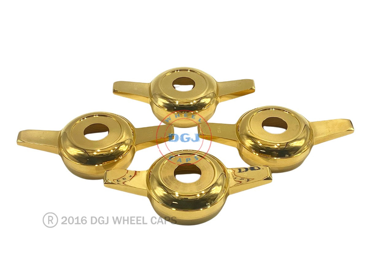 Zenith Cut Gold Knock-Off Spinners for Lowrider Wire Wheels