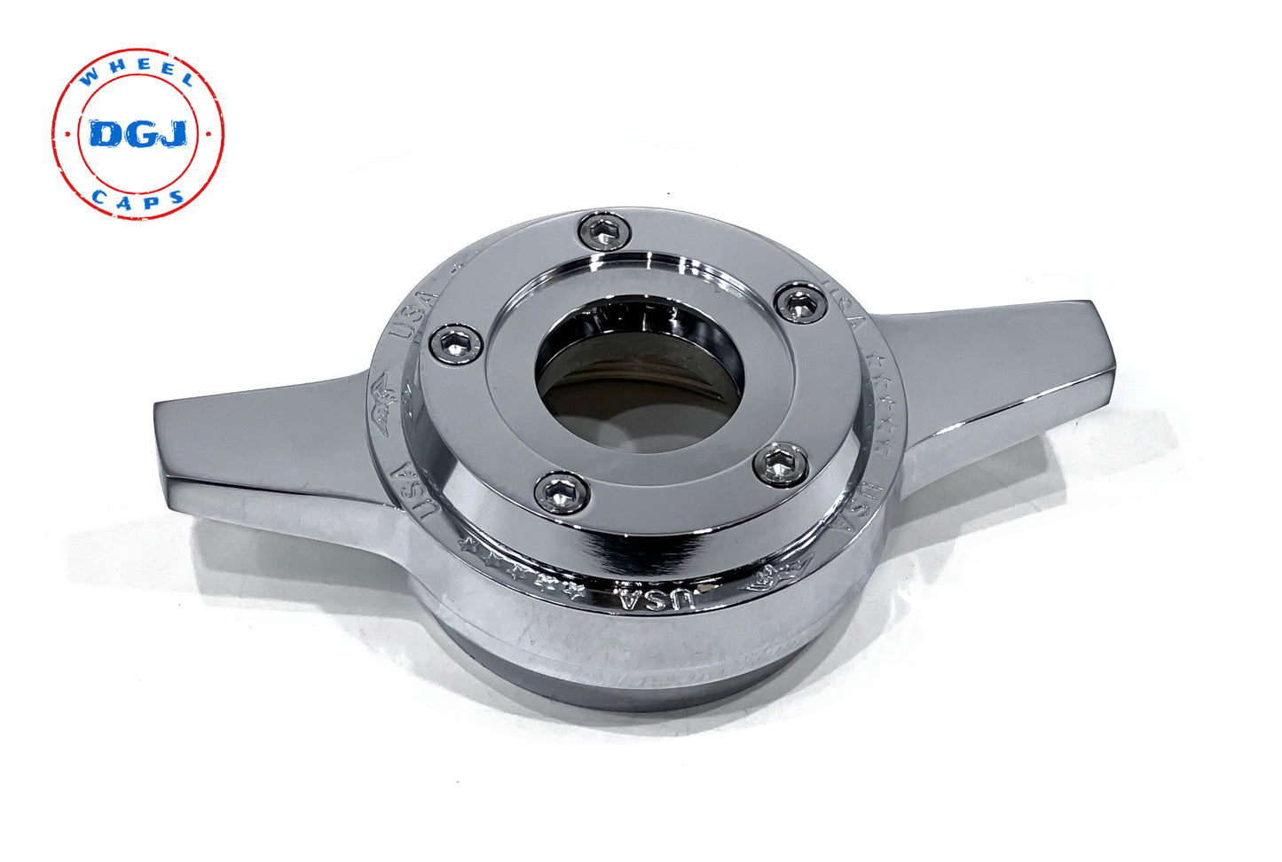 Single (Right) Zenith Locking Style Cut Chrome Knock-Off Spinner for Lowrider Wire Wheel