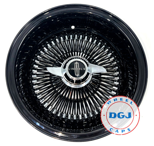 Lowrider Wire Wheels DGJ Wheel Caps 13x7 Rev Black Spokes & Dish w/ Chrome Nipples & Hub Lowrider Wire Wheel Rims