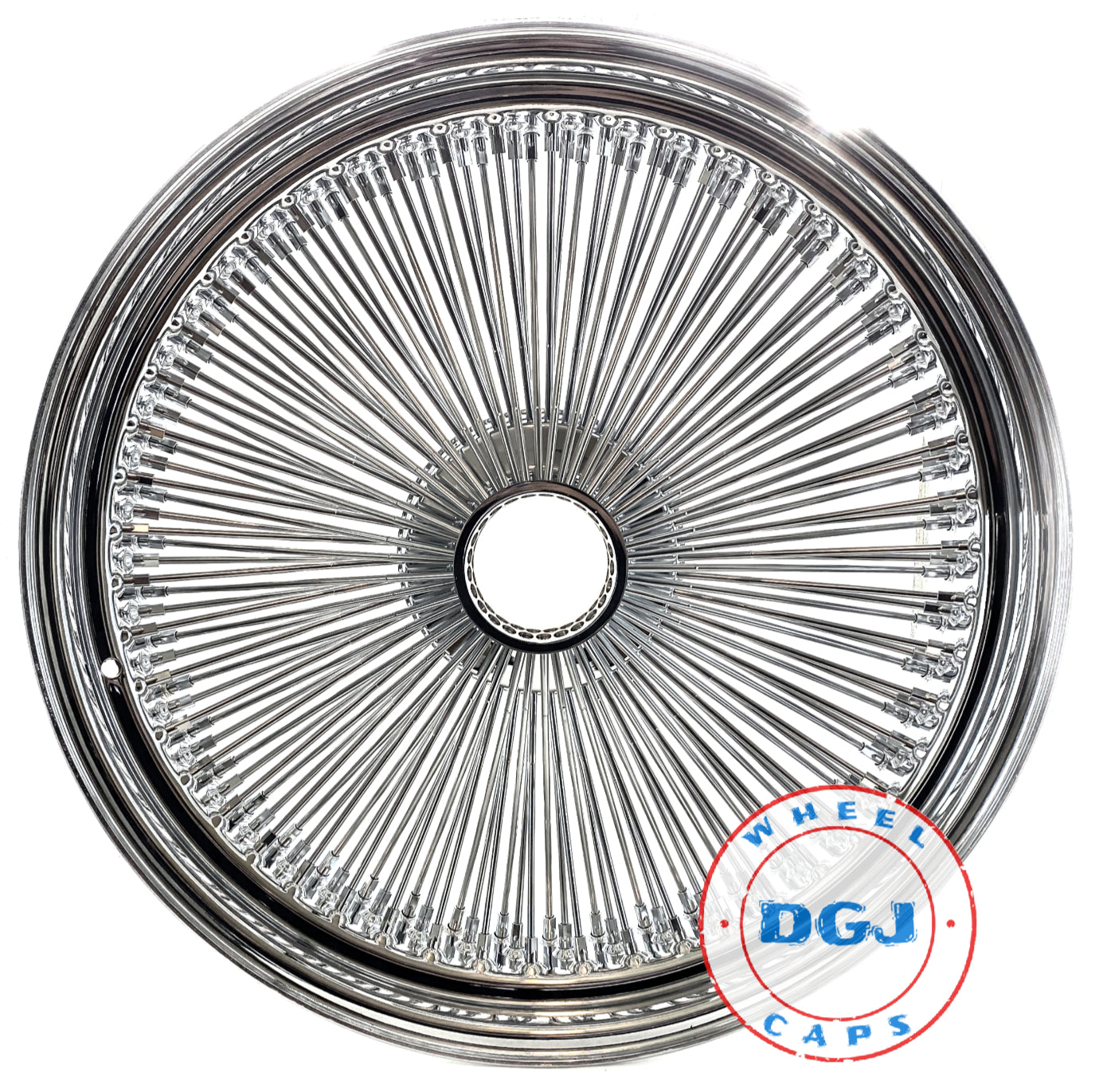 SINGLE 22x8 Standard 150 Spokes All Chrome Lowrider Wire Wheel