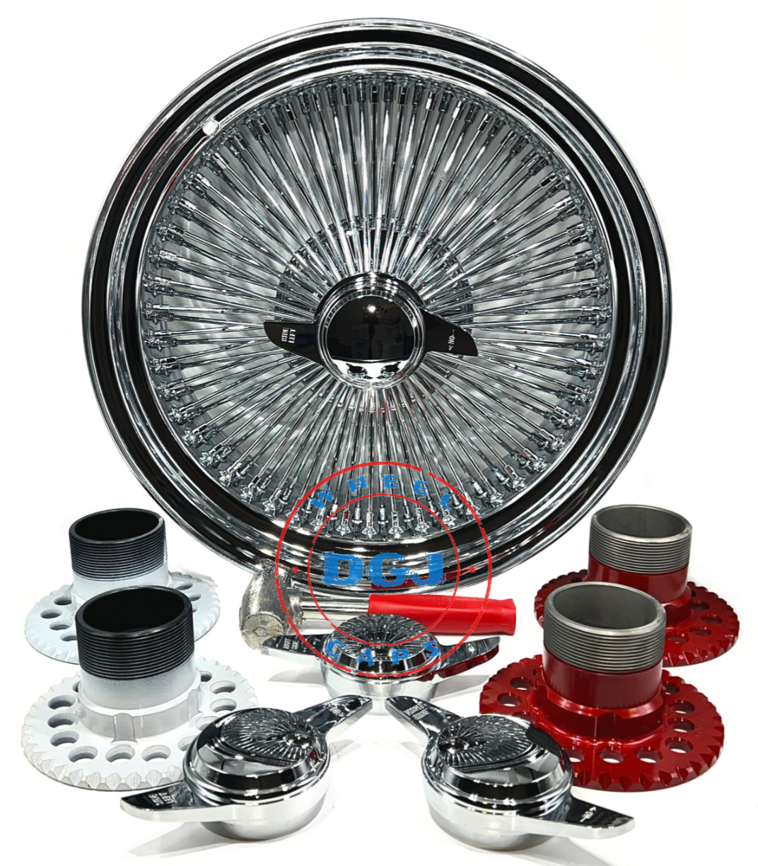 18x8 Standard 100 Spokes All Chrome Lowrider Wire Wheel Rims