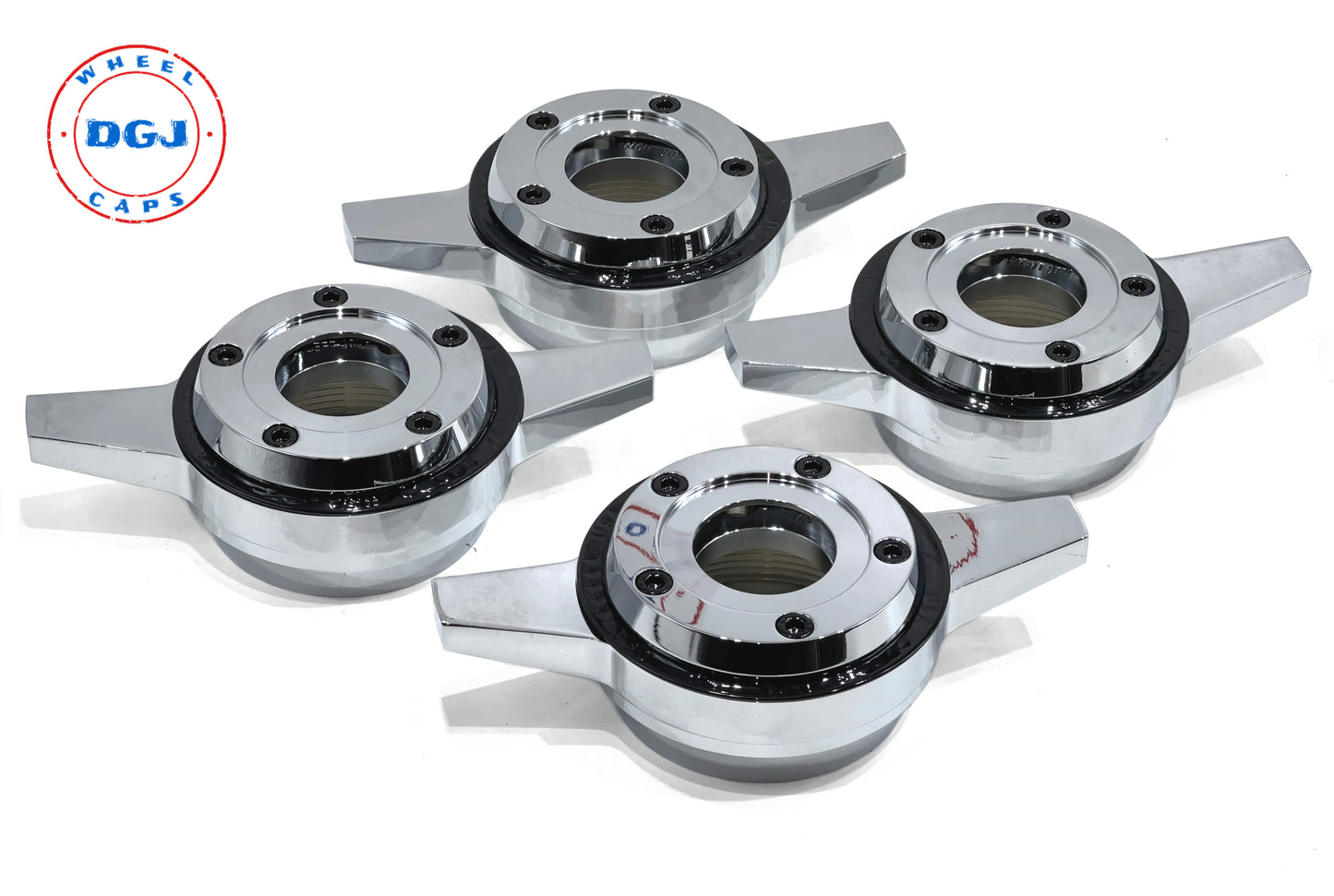 Zenith Locking w/Black Rings & Screws Knockoff Spinners for Lowrider Wire Wheels