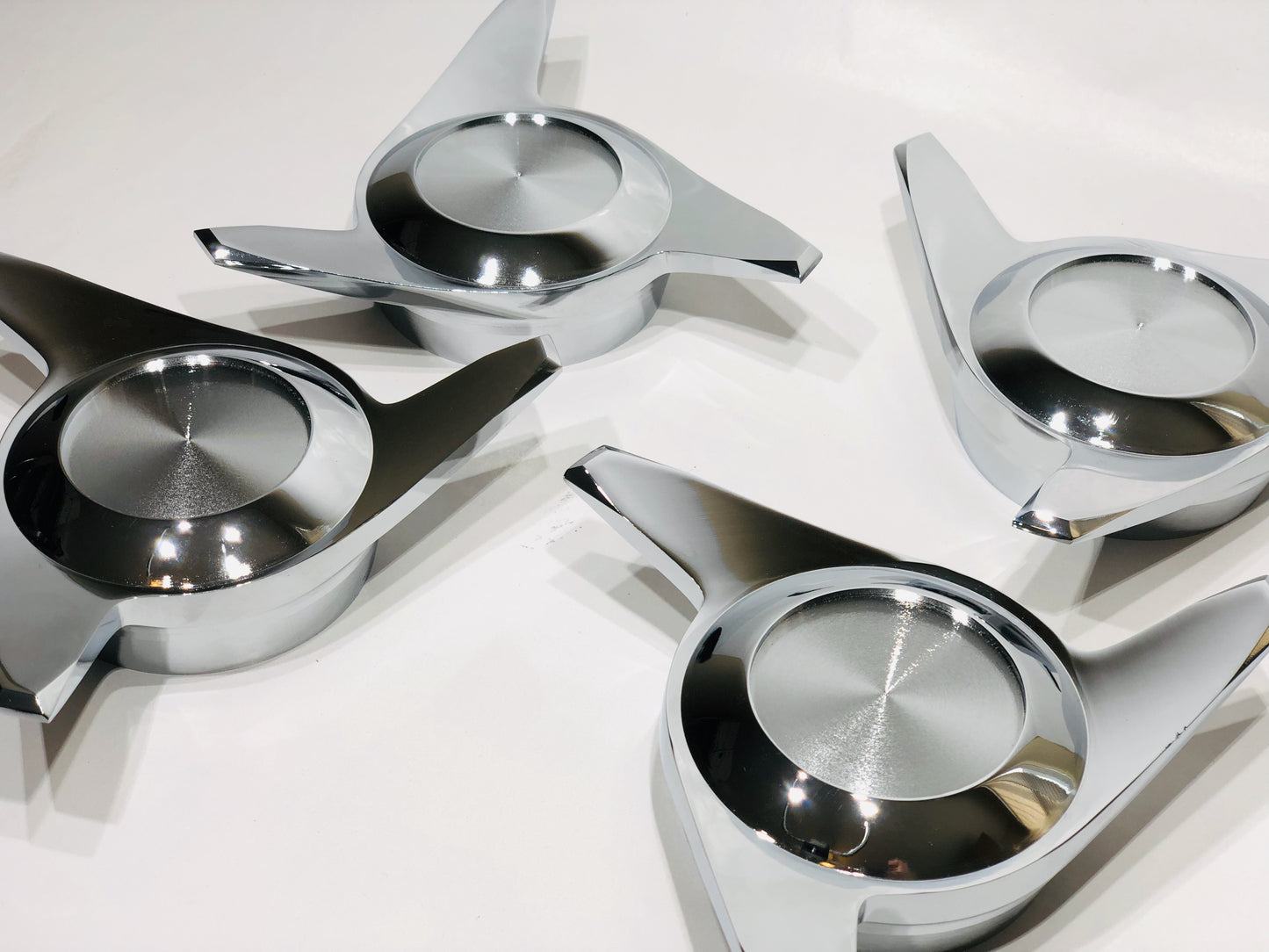 3 Bar Chrome Cut Knock-Offs Spinners for Lowrider Wire Wheels