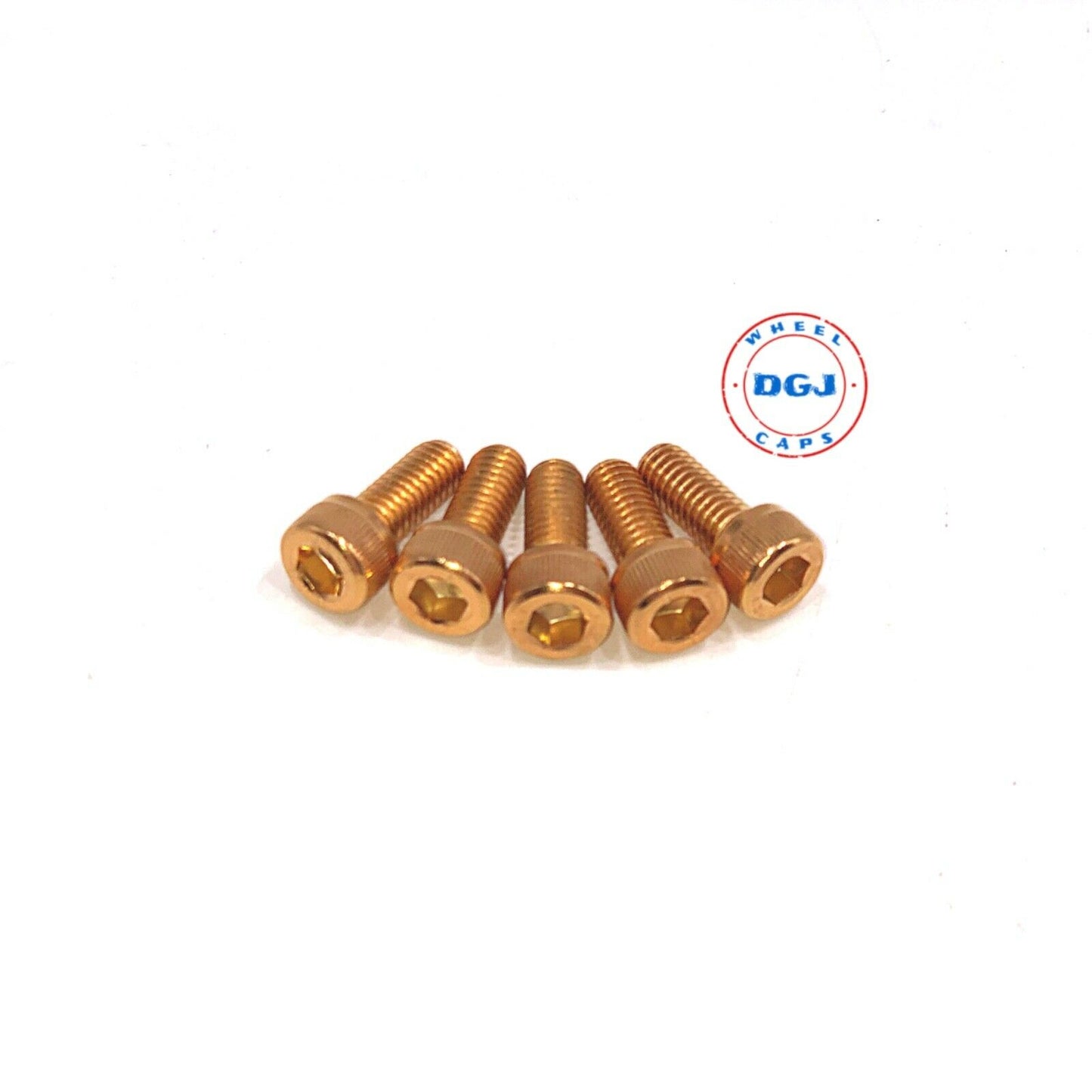 Set of 5 Gold Locking Nut Screws Set For Lowrider Wire Wheels