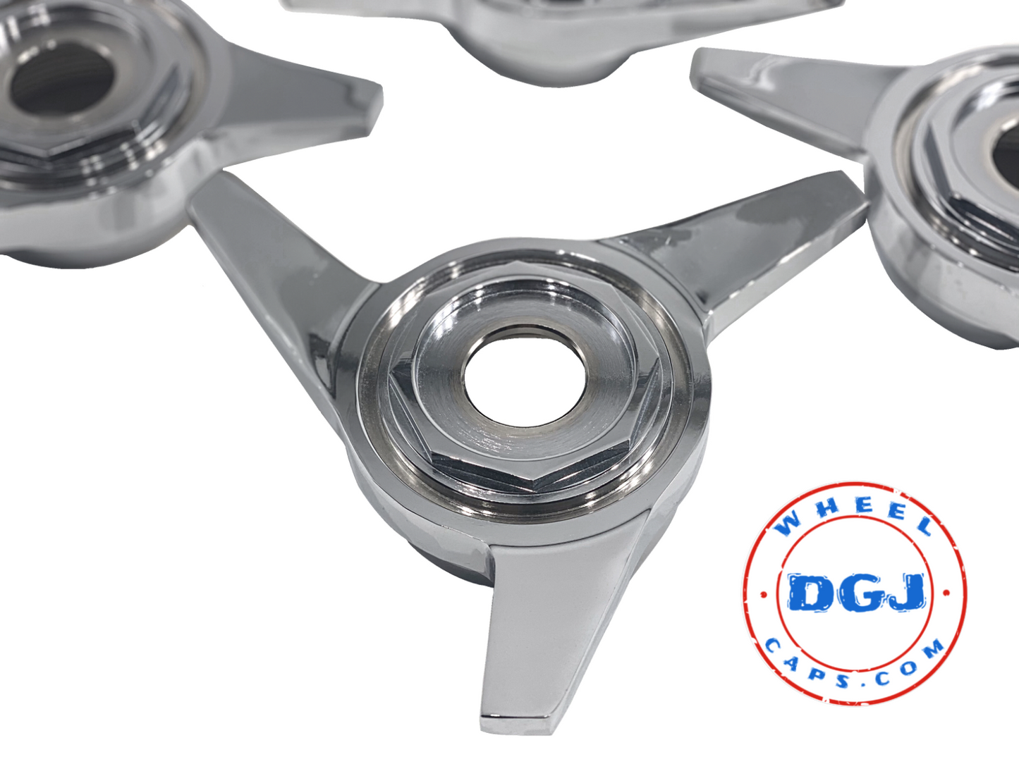 3 Bar Hex Cut Superswept Chrome Knock-Off Spinner
