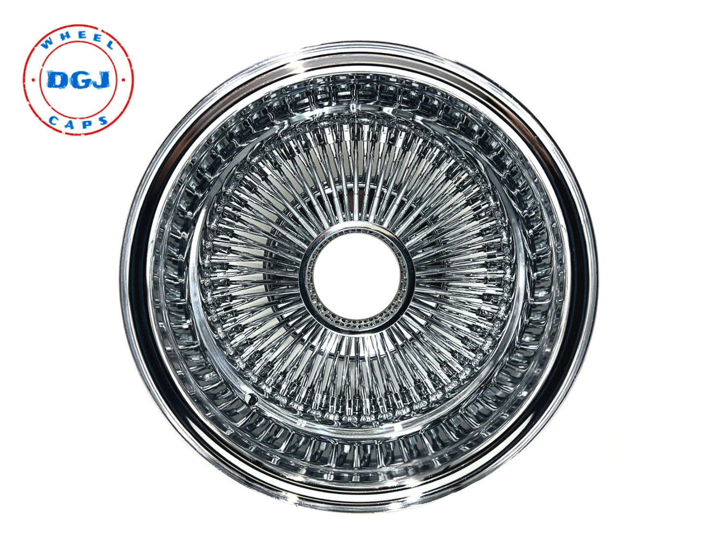 (2)13x7 (2)13x5.5 Rev 100 Spoke Straight Lace All Chrome Lowrider WW Rims