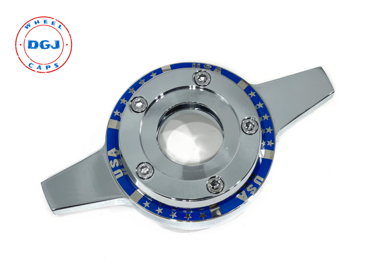 Zenith Style Locking Blue on Chrome Rings for Lowrider Wire