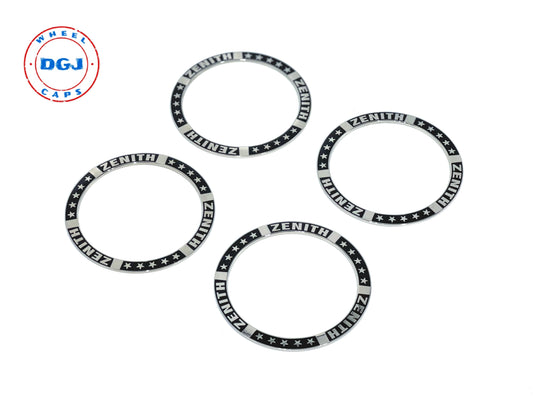 Superswept Zenith Black on Chrome Rings for Lowrider Wire Wheel Knockoffs