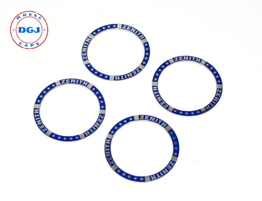 Superswept Zenith Blue on Chrome Rings for Lowrider Wire Wheel Knockoffs