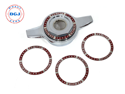 Superswept Zenith Candy Red on Chrome Rings for Lowrider Wire Wheel Knockoffs