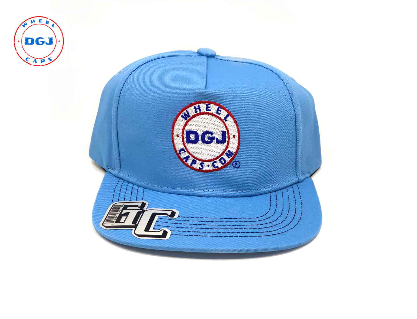 Embroidered DGJ WHEEL CAPS Logo Cap Snapback Hat for Adults Adjustable Unisex