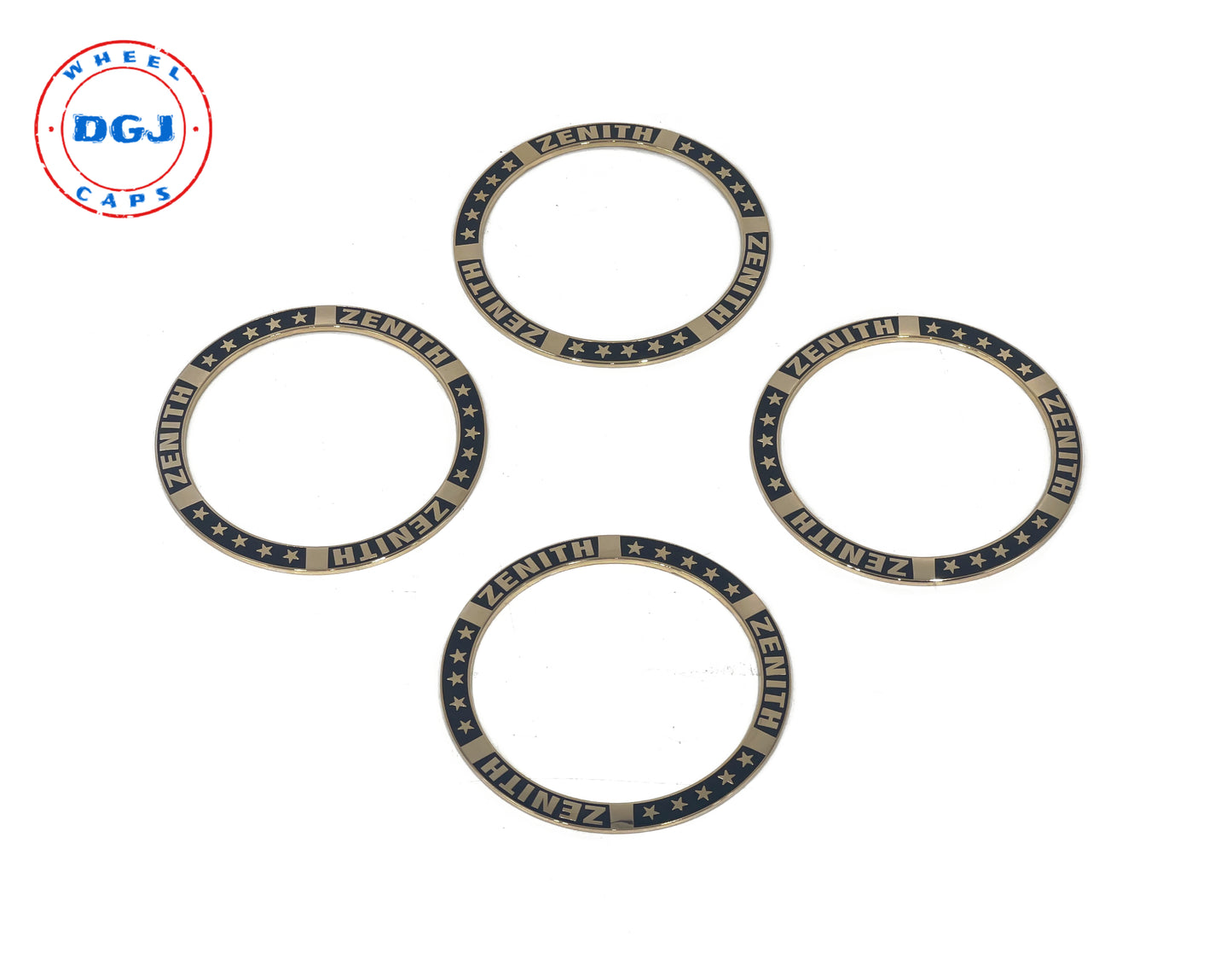 Superswept Zenith Black on Gold Rings for Lowrider Wire Wheel Knockoffs