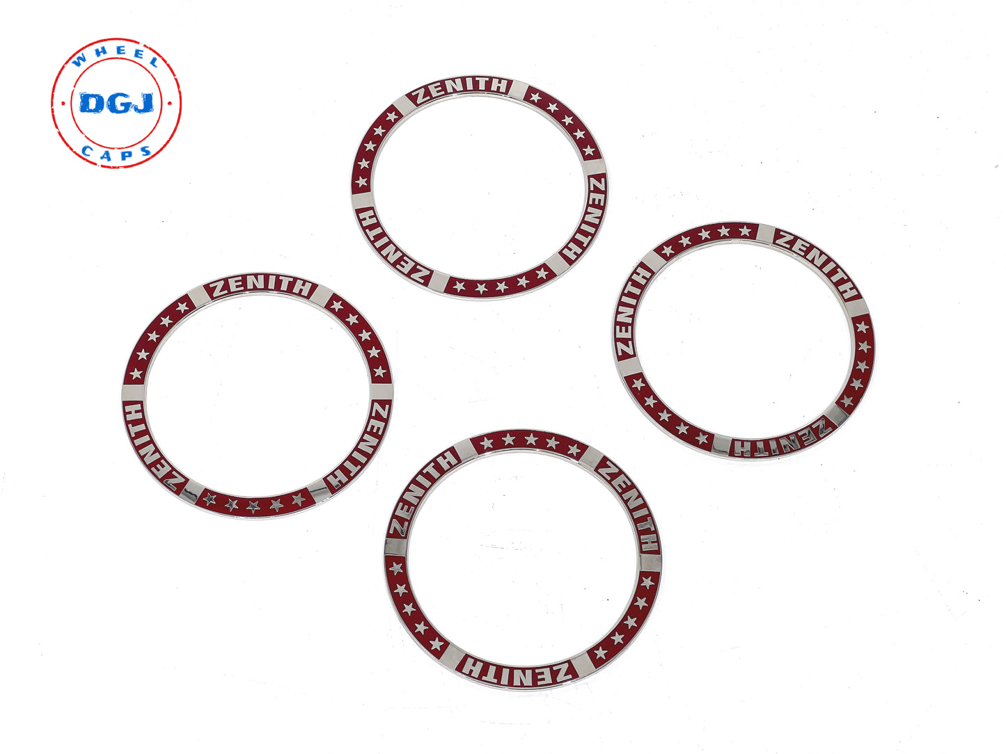 Superswept Zenith Candy Red on Chrome Rings for Lowrider Wire Wheel Knockoffs
