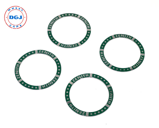 Superswept Zenith Green on Chrome Rings for Lowrider Wire Wheel Knockoffs