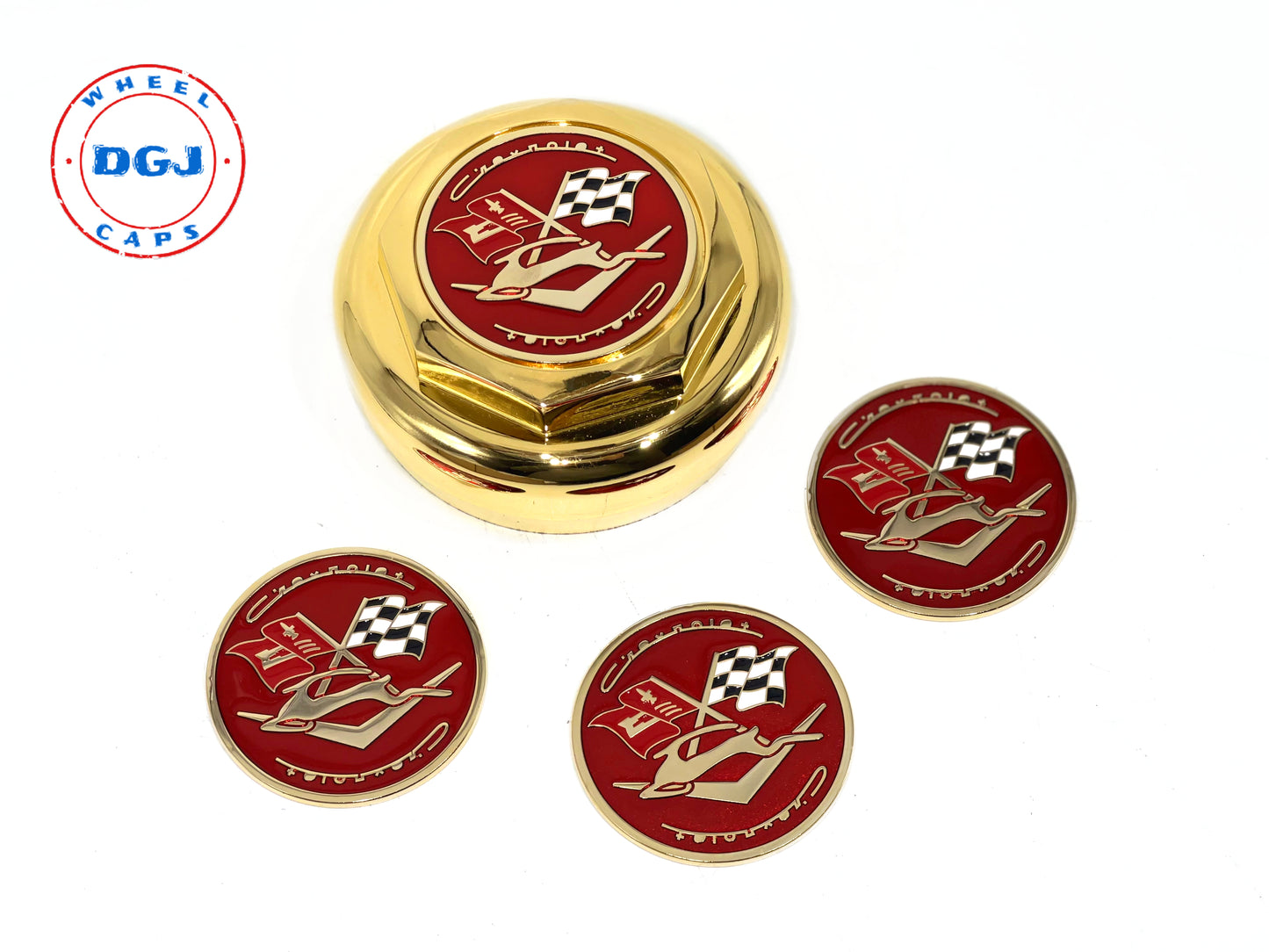 Impala Gold Lowrider Wire Wheel Metal Chips Emblems Size 2.25