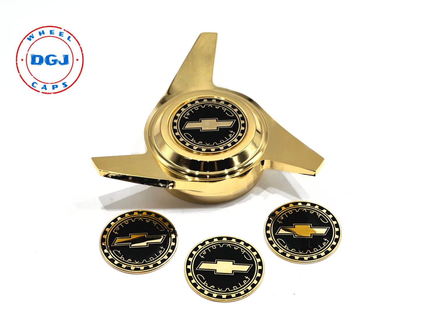 Bowtie Gold Lowrider Wire Wheel Metal Chips Emblems Size 2.25