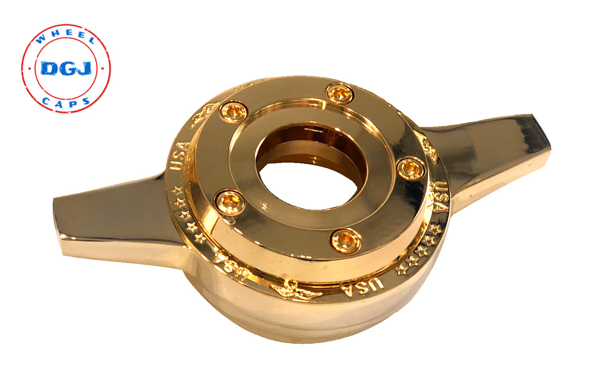Set of 4 Zenith Style Locking Gold Rings for Lowrider Wire Wheels Knock-Offs