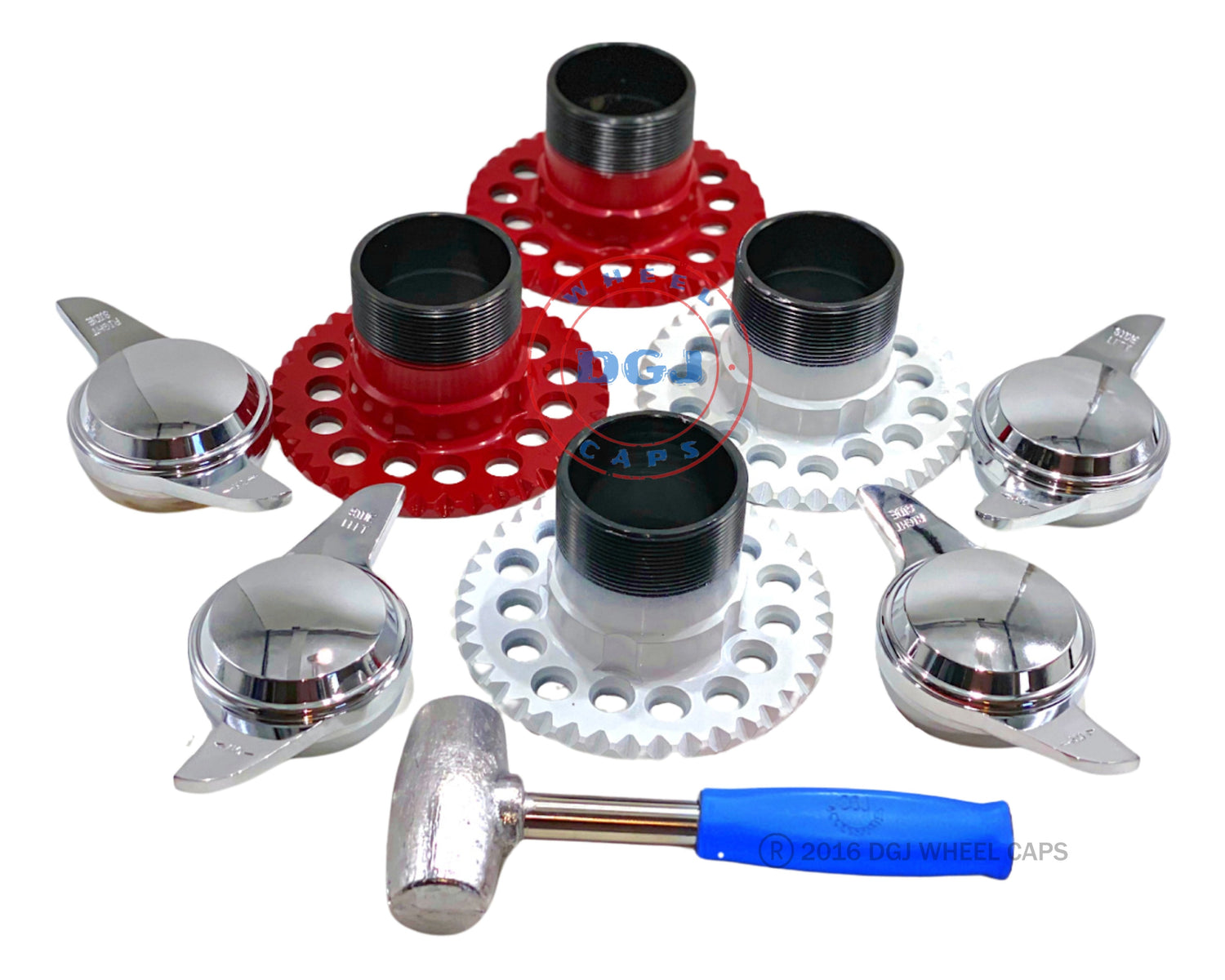 Knock-Off Spinner Caps and Lead Hammer Sets for Lowrider Wire Wheels