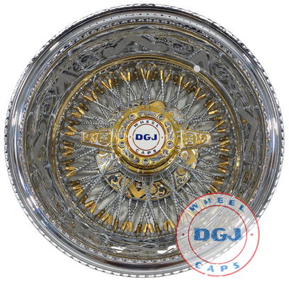 DGJ Engraved 13x7 Rev 72 Cross Lace Diamond Spokes Lowrider Wire DGJ Engraved 13x7 Rev 72 Cross Lace Diamond Spokes Lowrider Wire