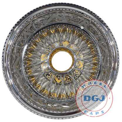 DGJ Engraved 13x7 Rev 72 Cross Lace Diamond Spokes Lowrider Wire DGJ Engraved 13x7 Rev 72 Cross Lace Diamond Spokes Lowrider Wire