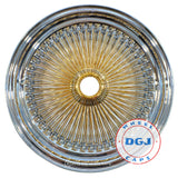 DGJ WHEELS 22x8 Standard 150 Spokes Gold Spokes & Hub Lowrider Wire Wheel Rims