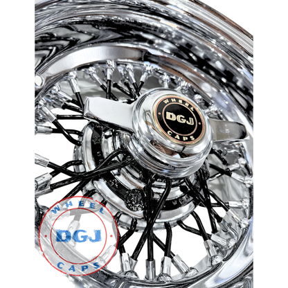 DGJ 13x7 Rev 42 Spokes CL with Black Spokes & Hub Ring Lowrider Wire Wheel Rims