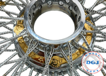 DGJ WHEELS 14x7 Rev 72 Diamond Spokes Gold Nip+Hub Ring Lowrider Wire Wheels