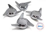 3 Bar Cut Chrome Knock-off Spinners & Lead Hammer for Lowrider Wire Wheels (C)