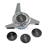 Lincoln Chrome Lowrider Wire Wheel Metal Chips Emblems Size 2.25