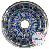 DGJ 13x7 Rev 72 CL Diamond & Candy Blue Spokes, Nip & HR Lowrider Wire Wheels