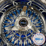 DGJ 13x7 Rev 72 CL Diamond & Candy Blue Spokes, Nip & HR Lowrider Wire Wheels