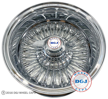 DGJ 13x7 Rev 72 Straight Lace All Chrome Lowrider Wire Wheel Rims