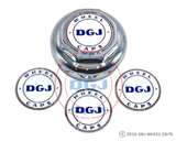 DGJ Chrome Lowrider Wire Wheel Metal Chips Emblems Size 2.25"