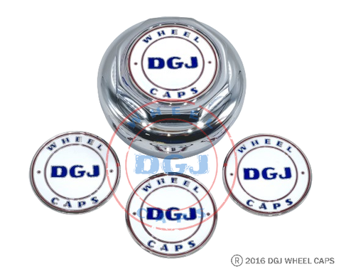 DGJ Chrome Lowrider Wire Wheel Metal Chips Emblems Size 2.25"
