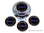 DGJ Chrome Lowrider Wire Wheel Metal Chips Emblems Size 2.25"