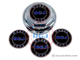 DGJ Chrome Lowrider Wire Wheel Metal Chips Emblems Size 2.25"