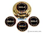 DGJ Gold Lowrider Wire Wheel Metal Chips Emblems Size 2.25"