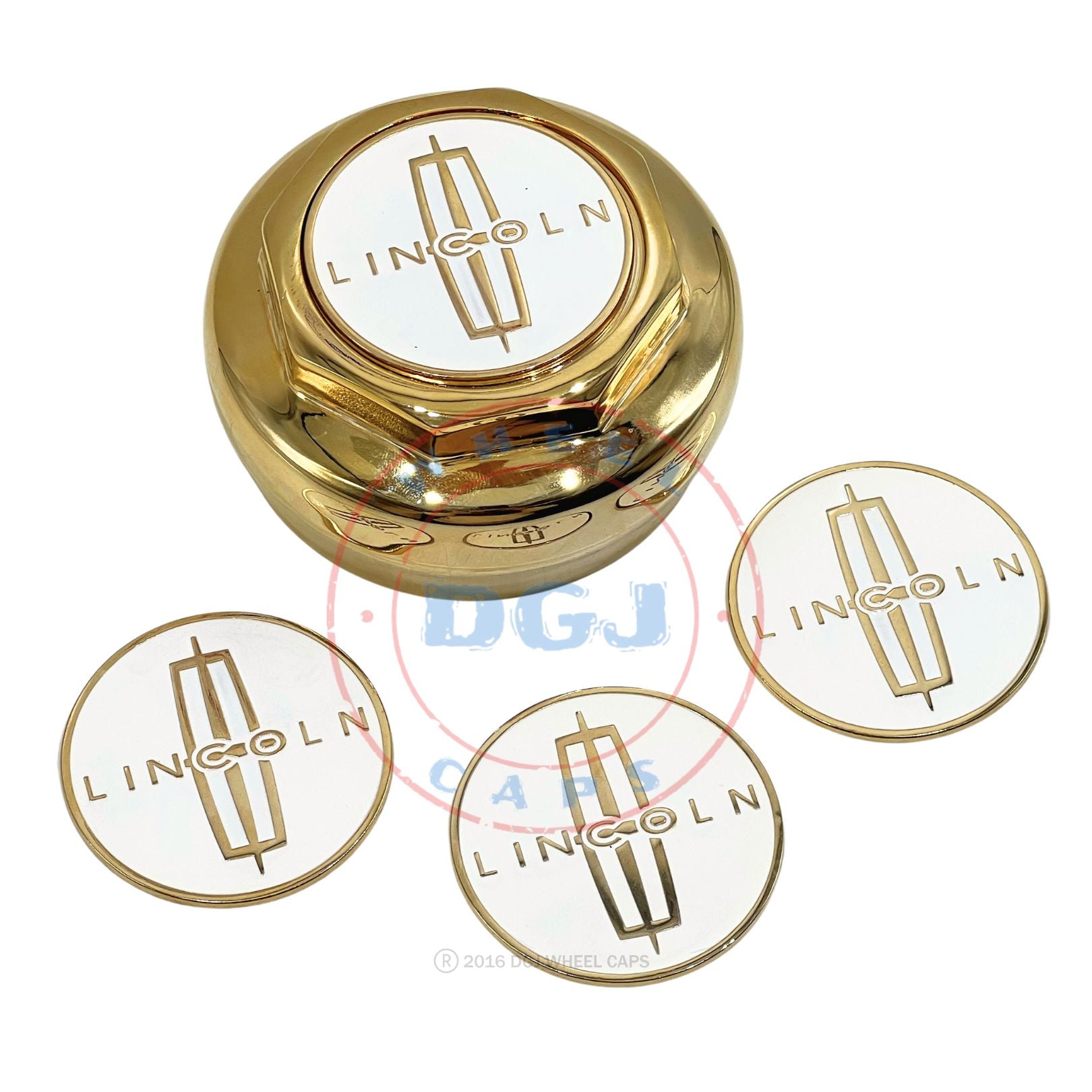 Lincoln Gold Lowrider Wire Wheel Metal Chips Emblems Size