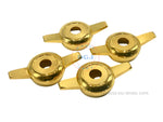 Zenith Cut Gold Knock-Off Spinners for Lowrider Wire Wheels