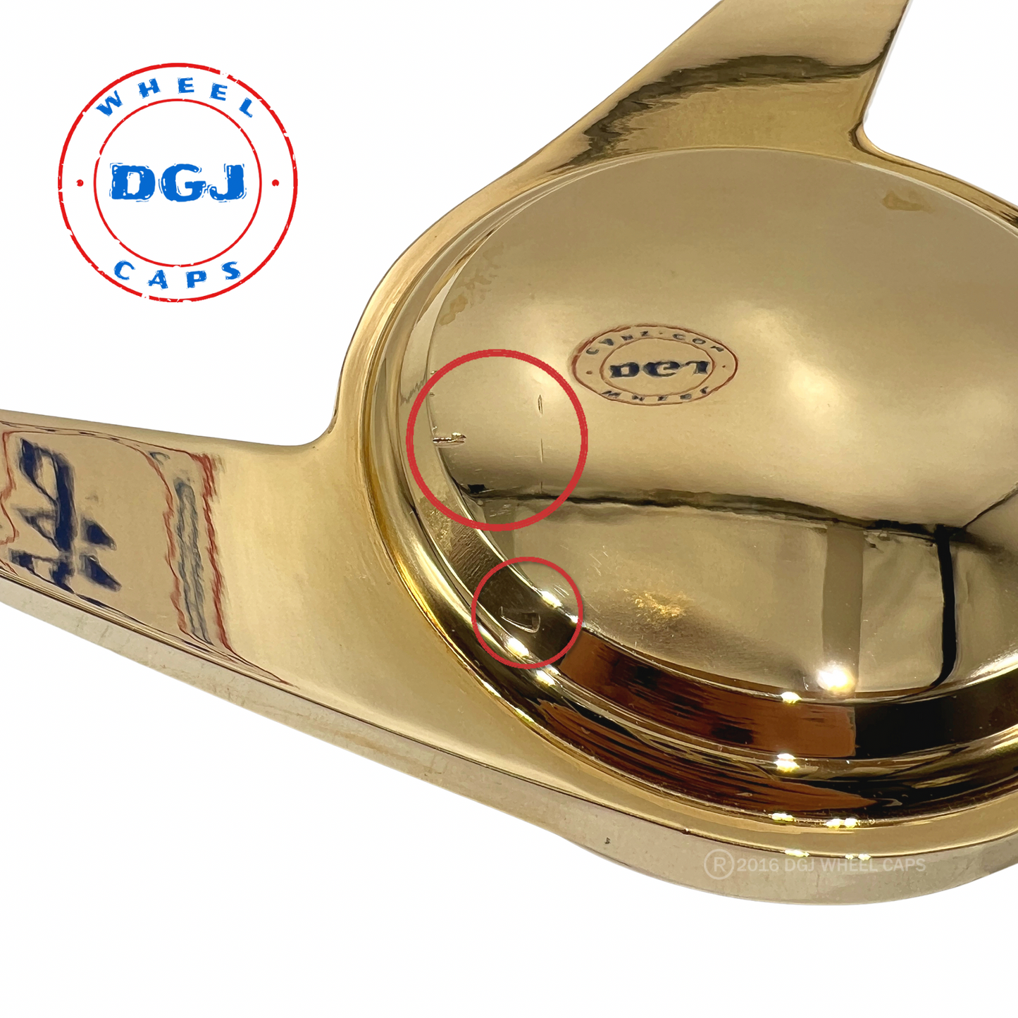 DAMAGED Single (LEFT) 3 Bar Smooth Gold Knock-Off Spinner for Lowrider Rims