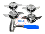 2 Bar Chrome Cut Knock-Offs Spinners and Blue Lead Hammer Set (M)