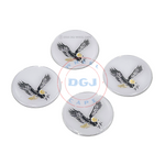 White on Chrome Plastic Eagle Lowrider Wire Wheel Chips Emblems Size 2.25