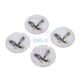 White on Chrome Plastic Eagle Lowrider Wire Wheel Chips Emblems Size 2.25