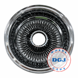 DGJ 13x7 Rev 100 Spokes Chrome+Black Spokes & Hub Ring Wire Wheel Rims